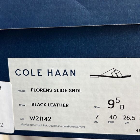 Cole Haan Florens Slide Sandle Black Leather size 9.5 - Picture 7 of 7